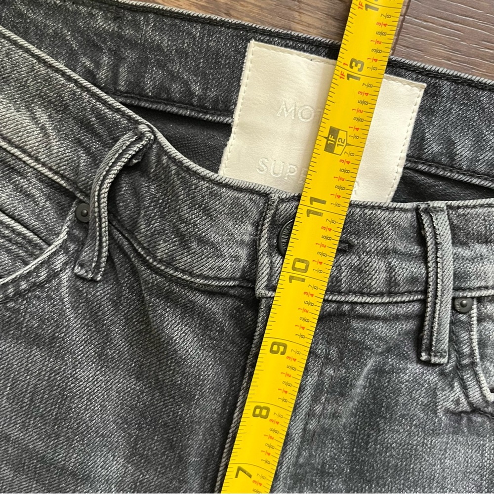 Mother superior high waisted rascal ankle step fray black denim jeans 26 boho - Picture 10 of 14